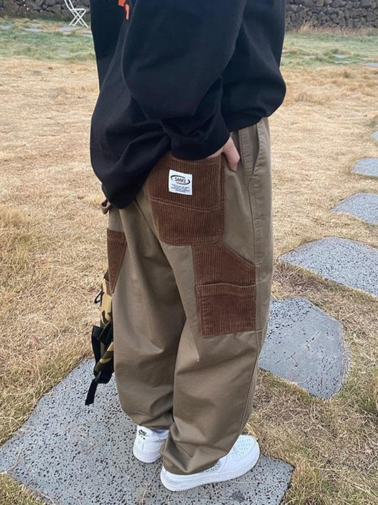 Women Vintage Patchwork Cargo Pants